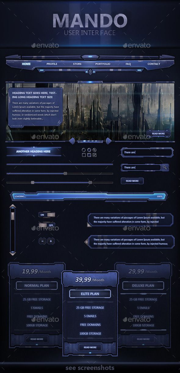 user interface template