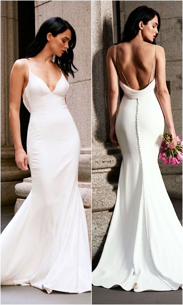 Tamora Wedding Dress By Kelly Faetanini Fitted Crepe Fit To Flare Gown Tamora Wedding Dress By Kelly Faetanini Fitted Crepe Fit To Flare Gown
