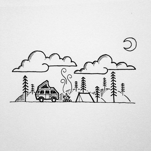 Simple Scribble Drawing : Camp vibes art simplistic pinterest drawings