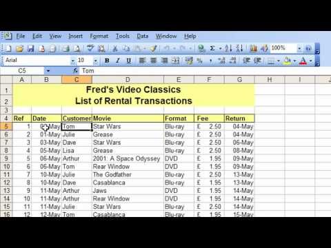 movie database excel