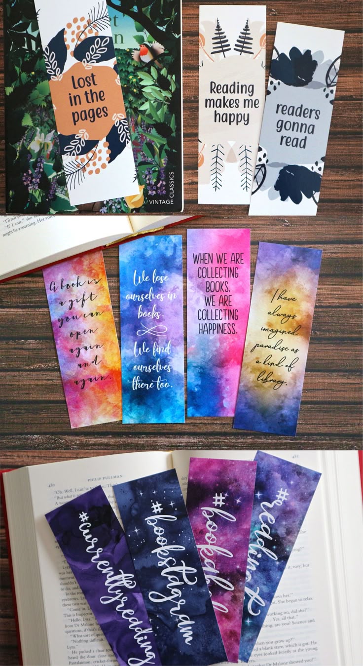 watercolor bookmarks printable for book lovers bookstagram printable bookmarks with quotes book lo book art diy handmade bookmarks diy bookmarks handmade
