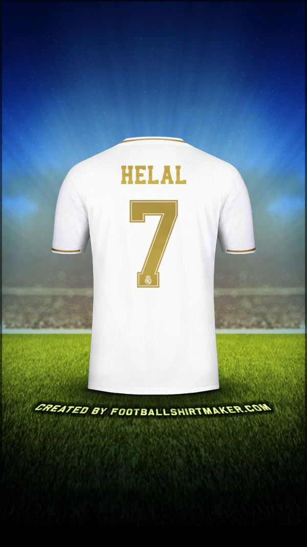 Real Madrid CF 2019/20 Cup Jersey Helal 7 - MAKE YOUR JERSEY