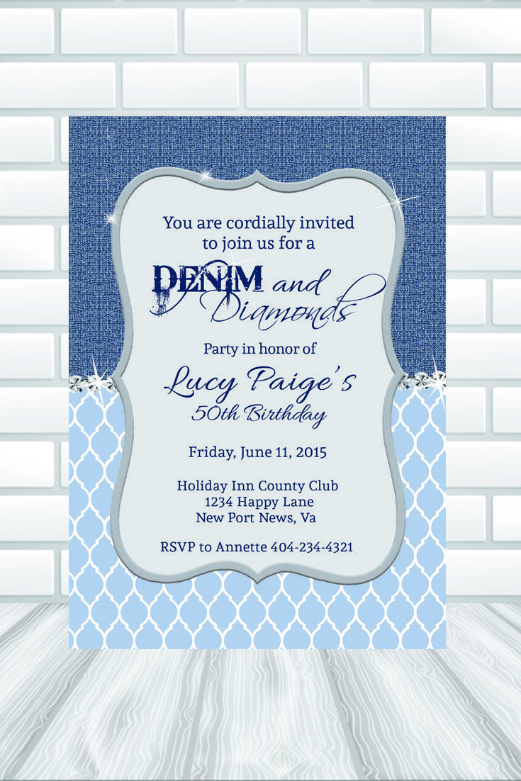 This Invitation Background Can Be Used For Any Denim Themed Event