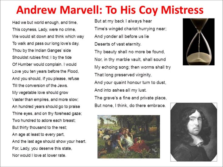 to his coy mistress andrew marvell essay To his coy mistress marvell didn't become very popular until t s eliot wrote an essay praising him for his english poet and satirist andrew marvell held. to his coy mistress andrew marvell essay To his coy mistress marvell didn't become very popular until t s eliot wrote an essay praising him for his english poet and satirist andrew marvell held.