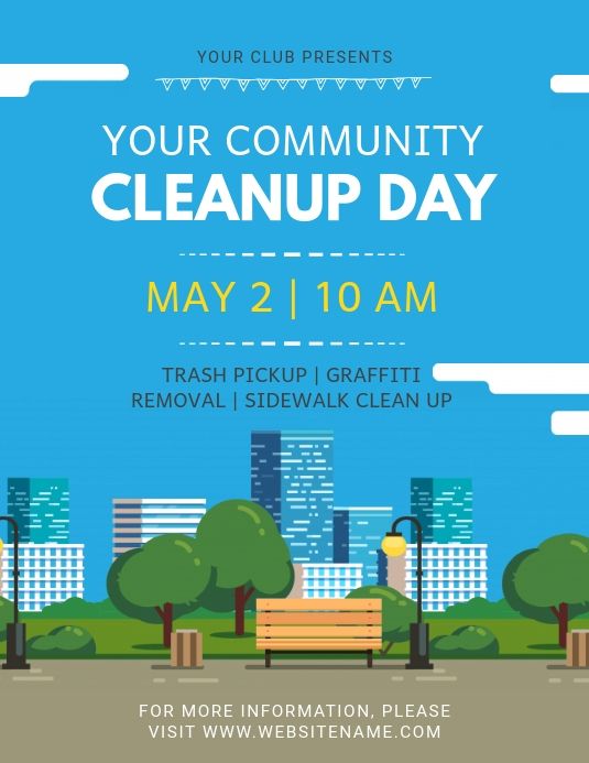 Blue Community Cleanup Event Flyer Event flyer, Event poster template, Event poster design