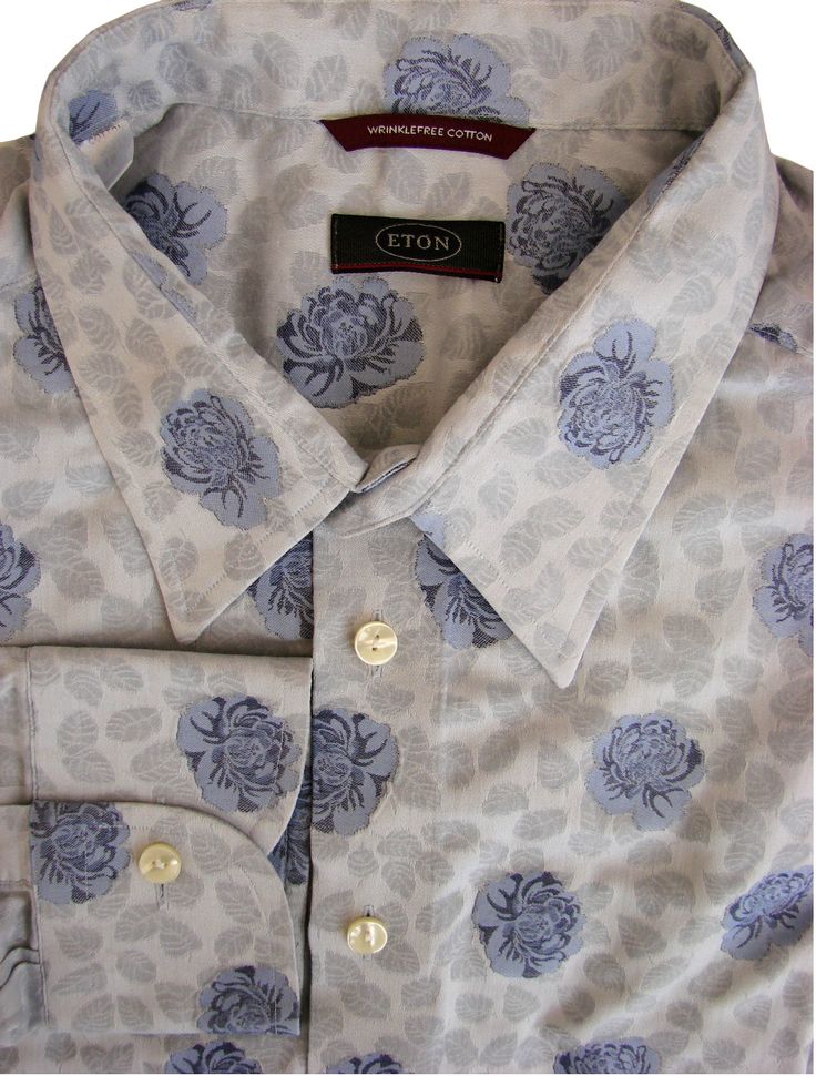 ETON Shirt | Blue flowers, Mens shirts, Eton