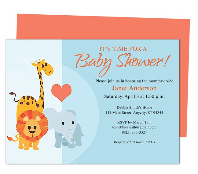 baby shower invitation template word