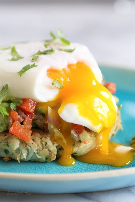 Crab Cakes Benedict With Avocado Relish Crab Cakes Benedict With Avocado Relish