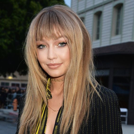 Celebrity Bangs to Try for Fall Baby bangs long hair