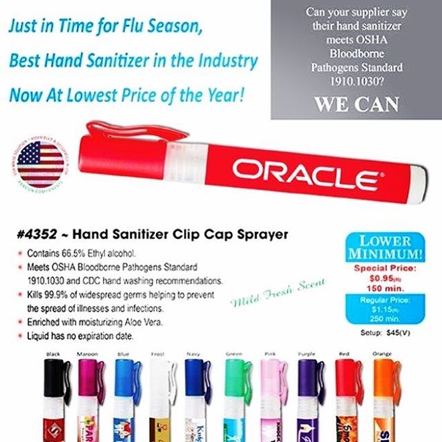 Hand Sanitizer Spray Pump With 100 Sprays Of Lightly Scented