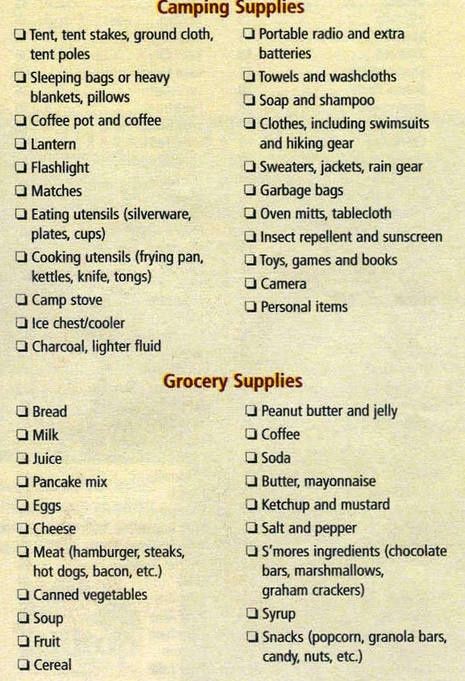camping packing list the-great-outdoors | Camping list, Camping