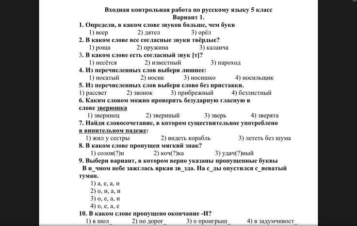 Русский Язык 3 Класс Входная Контрольная Работа Русский Язык 3 Класс Входная Контрольная Работа