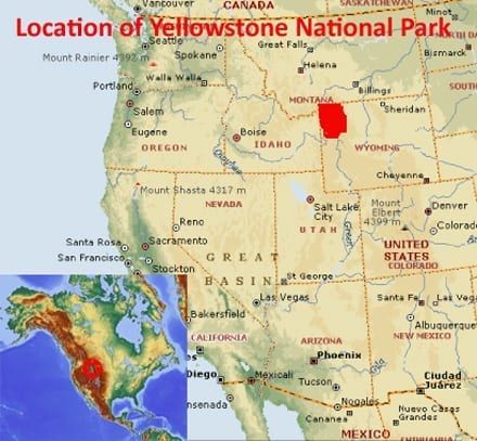 Map Showing The Location Of Yellowstone National Park World Heritage Bfa612a45f13715e8afdb5218fbd9aa2