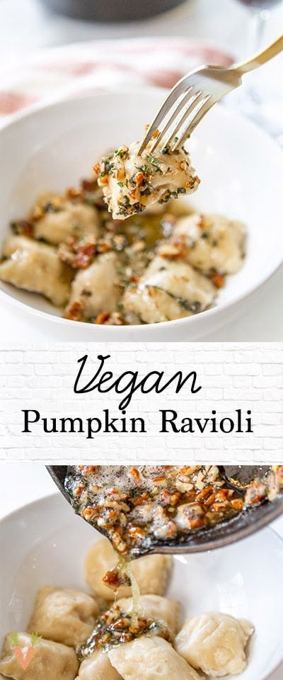 Vegan pumpkin ravioli
