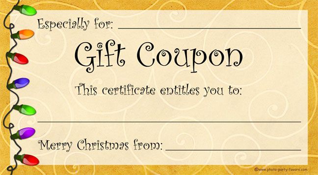 Need A Last Minute Christmas Gift? Free, printable Christmas gift coupons will let you make your own gift certificates.