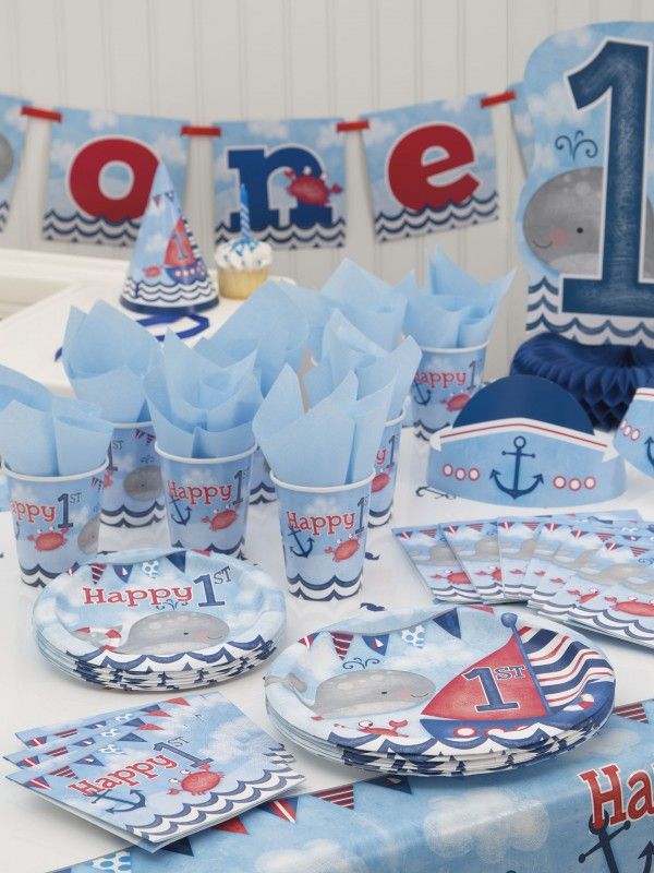 48 Teile Erster Geburtstag Maritim am Meer Party Deko Set 16 Personen