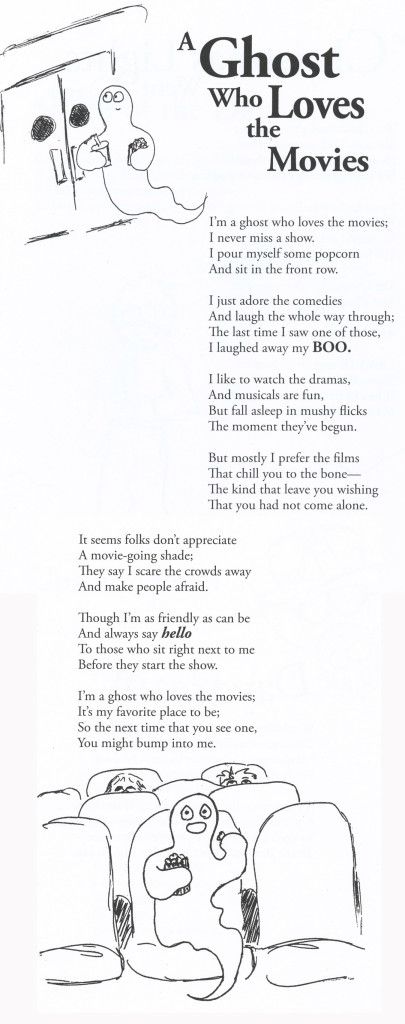 childrens poem about a happy ghost who likes the movies great for halloween and school - Funny Halloween Poems For Kids childrens poem about a happy ghost who likes the movies great for halloween and school - Funny Halloween Poems For Kids