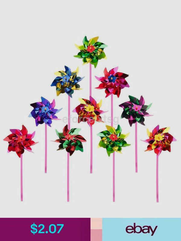 SimpleLife Plastic Windmill Pinwheel Wind Spinner Kids Toy Garden Lawn Party Decor 10 Piece