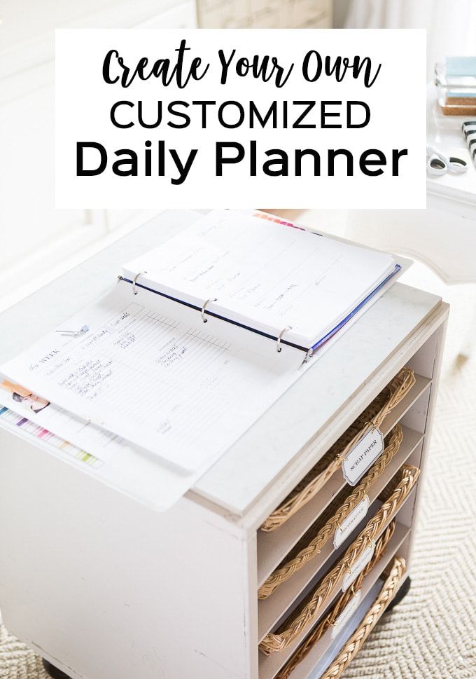 Create your own custom daily planner. Free printable planner pages and inserts to download. Day planner organizing ideas.