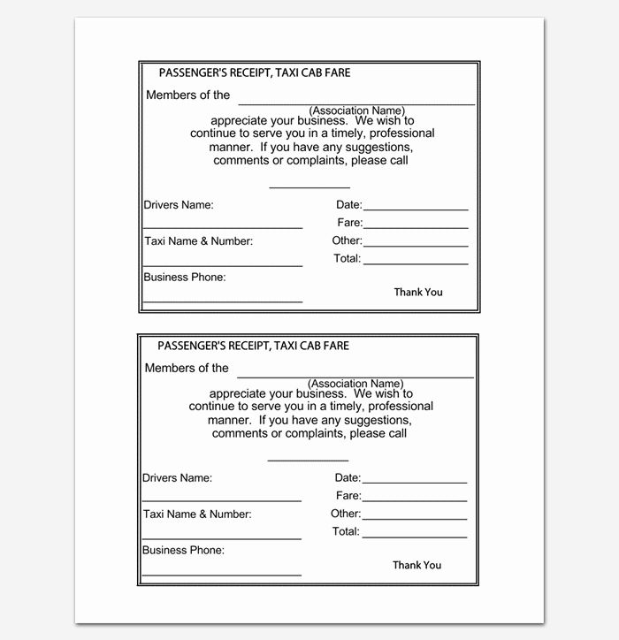 The Amazing Download Blank Printable Taxi Cab Receipt Template Excel In Blank Taxi Receipt Templa Receipt Template Business Card Templates Download Templates