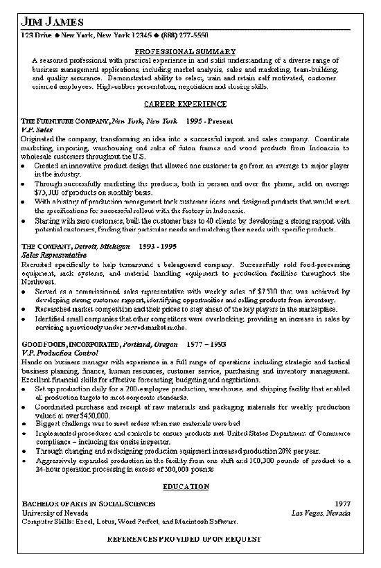 perfect sales resume
