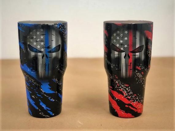 Thin blue line flag mug Police gifts Thin blue line flag Yeti