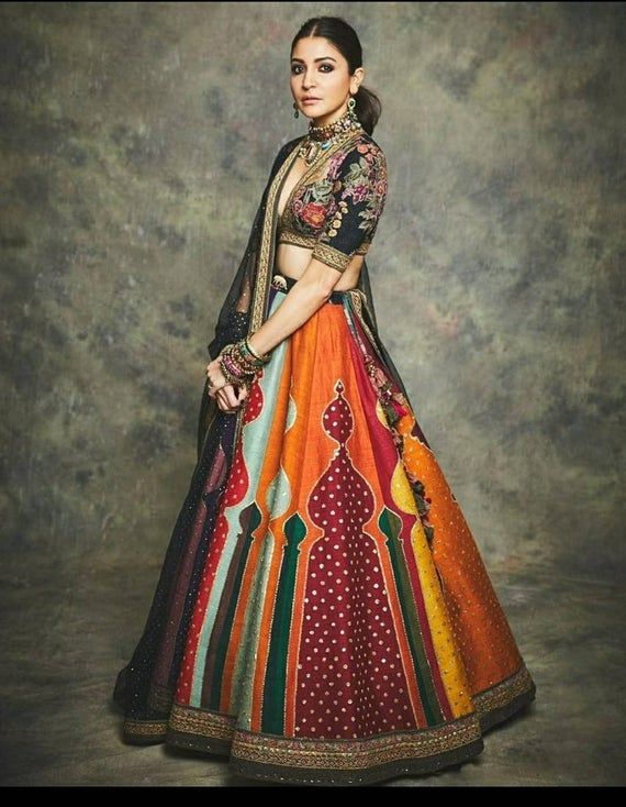 Get this beautiful multicolour lehnga set make your function more colourful bridesmaids lehenga wedding lehenga 2021 designer lehenga