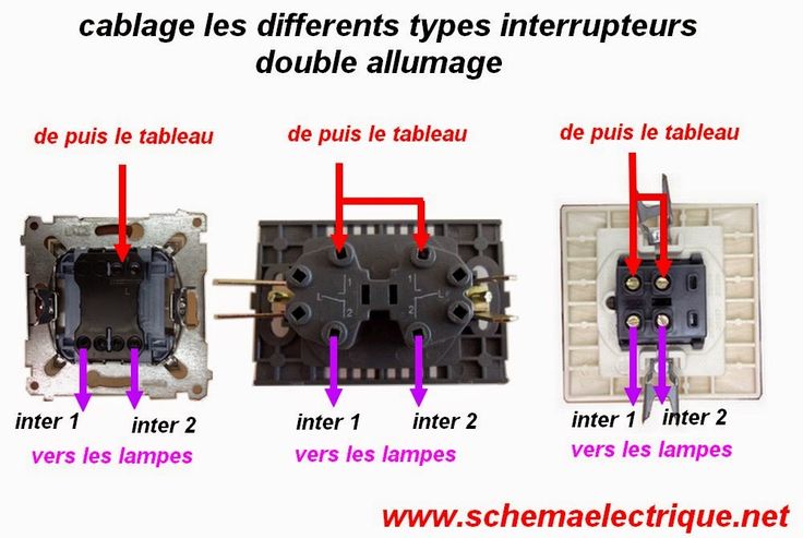 schema branchement cablage interrupteur double allumage