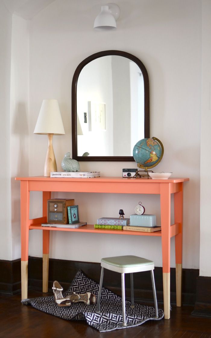 Ikea Console Painted With The Color Juicy Passion Fruit From Behr Beautiful Paint Ikea Console Painted With The Color Juicy Passion Fruit From Behr Beautiful Paint