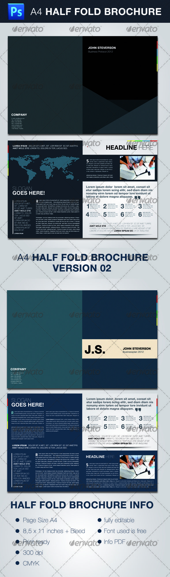 how to make a half fold brochure in word