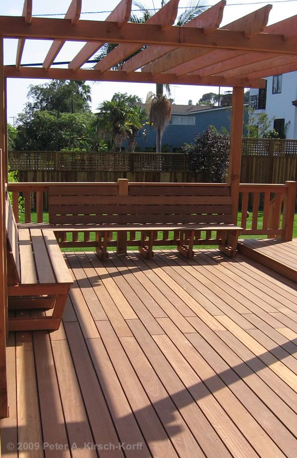 Pergola On Deck With Built-in Seating - Ours Will Kind Of Look Like Pergola on deck with built-in seating - ours will kind of look like this, but with more seating and cushions on the seats for more comfort | Decks ... - Pergola On Deck With Built-in Seating - Ours Will Kind Of Look Like