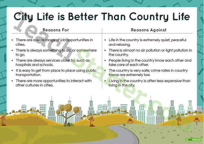 Country life vs city life essay