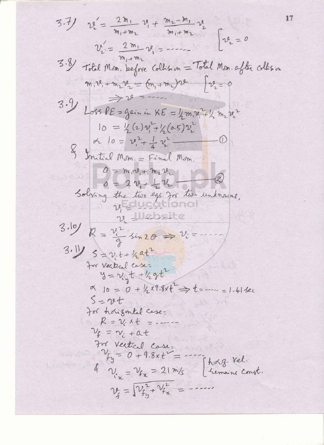 1st Year Physics Solved Numericals Chapter 3 Motion And Force 11th 1st-year-physics-solved-numericals-chapter-3-motion-and-force-11th