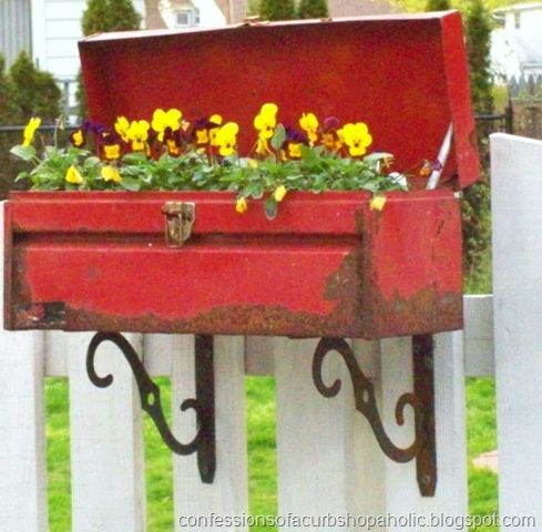 Neat Idea Flower Box From A Rusty Tool And Metal Shelf Brackets Perfect For My Dads Old That I Just Cant Part With Neat Idea Flower Box From A Rusty Tool And Metal Shelf Brackets Perfect For My Dads Old That I Just Cant Part With