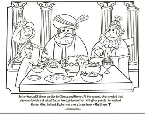Download Esther Dinner Party - Bible Coloring Pages - Bijbel kleurplaten, Kinderdienst en Kleurplaten