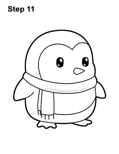 Draw a Cartoon Penguin 11 | Penguin cartoon, Cute cartoon ...