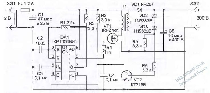 Схема зарядного устройства мобильного телефона Electronic schematics, Circuit di