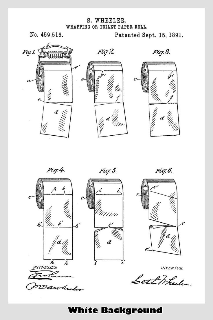 Toilet Paper Roll Patent Print Poster 1930 Historical Vintage Wall Art Great Gift Idea