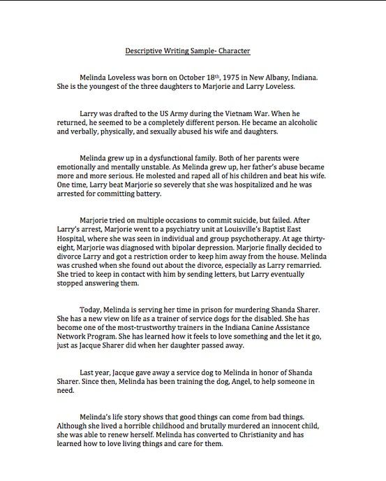 Descriptive essay of school