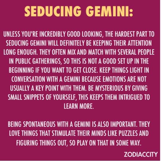 Attracting a gemini man