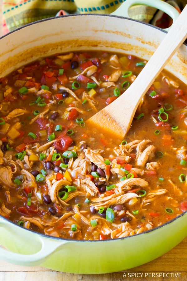 Skinny Chicken Fajita Soup Recipe - Low Fat, Gluten Free, & Low Carb Option!
