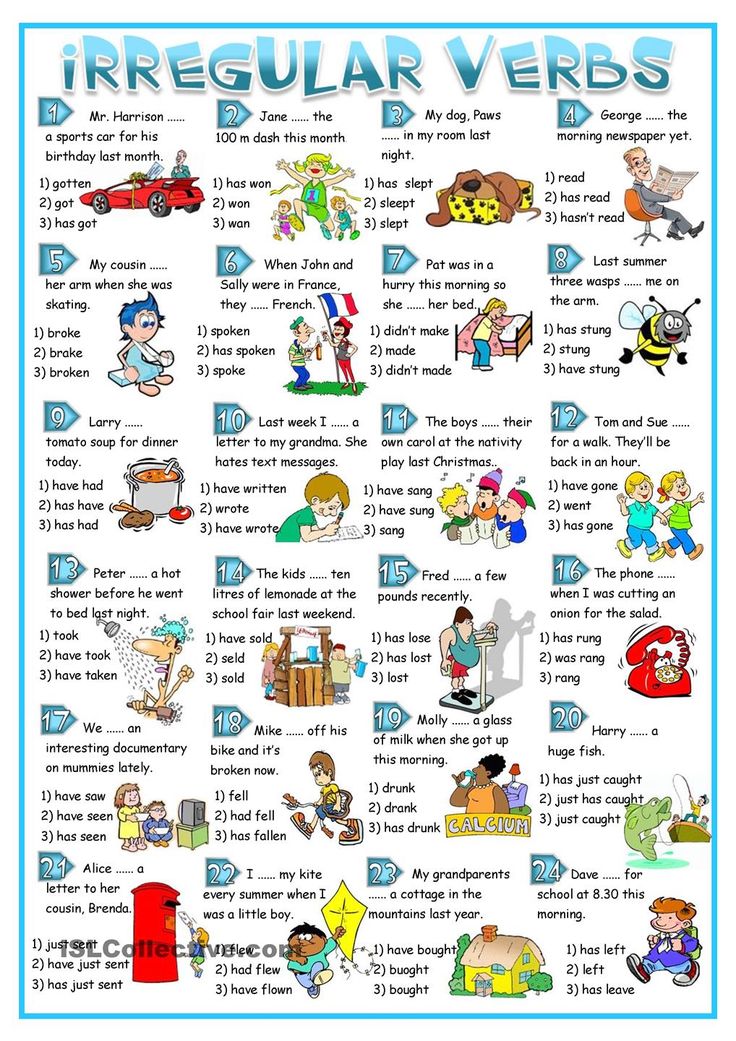 English Exercises irregular verbs