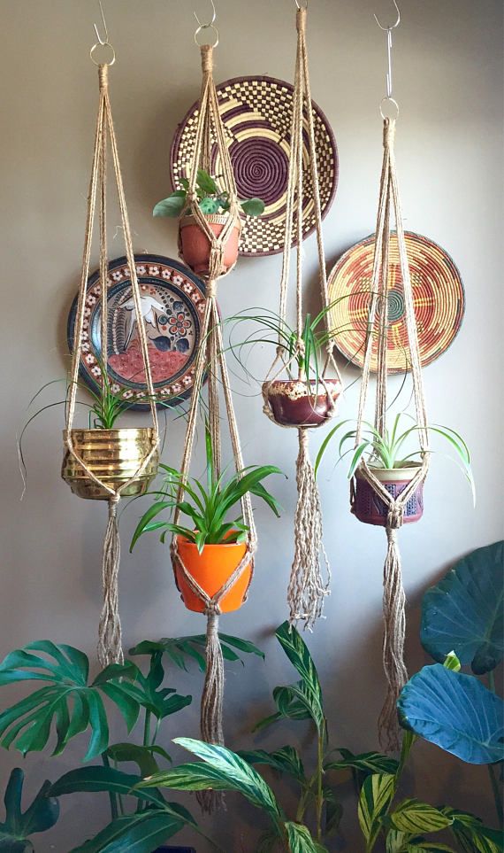 JONI Simple Jute Macramé Plant Hangers//Minimalist Elegant Boho Hippie Mid Century Modern Bohemian Planter Hanging Macramé Hanger JONI Simple Jute Macramé Plant Hangers//Minimalist Elegant Boho Hippie Mid Century Modern Bohemian Planter Hanging Macramé Hanger