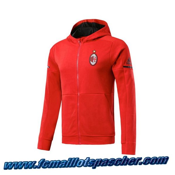 Capuche Veste Adidas Homme Milan AC Rouge Tops 2017 2018 Replica 