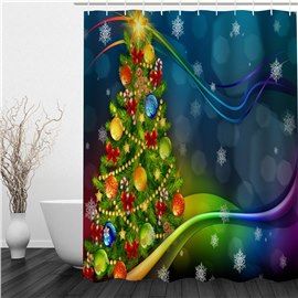 Quite Christmas Eve Waterproof Polyester Bathroom Shower Curtain Decor With Hook