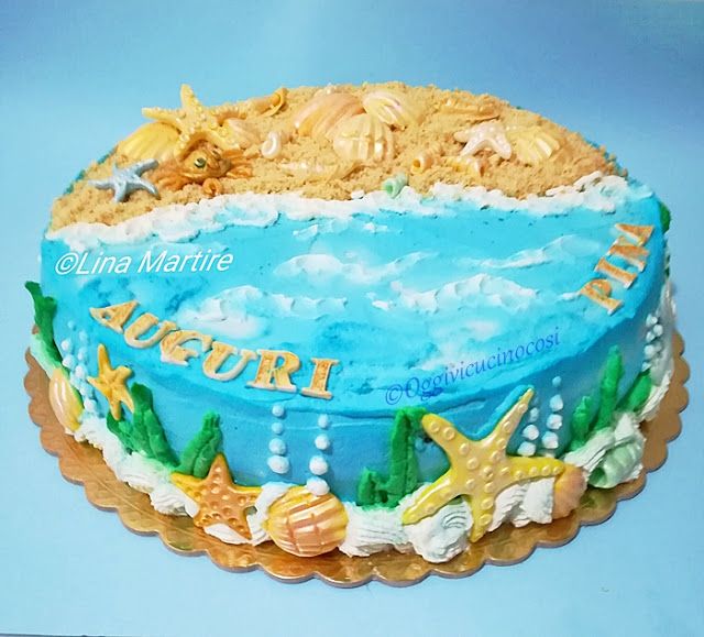 Torta tema marino con conchiglie Decorare torte, Torte
