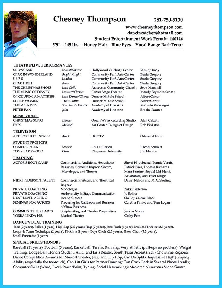 awesome Brilliant Acting Resume Template to Get Inspired, Acting