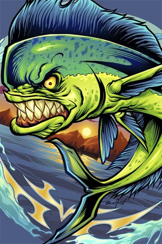 Angry MahiMahi Fish TShirt Design Fish art, Fish drawings, Cartoon Angry MahiMahi Fish TShirt Design Fish art, Fish drawings, Cartoon