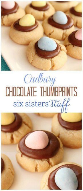 Cabury Chocolate Thumbprint Cookies on SixSistersStuff.com | A buttery thumbprin… Cabury Chocolate Thumbprint Cookies on SixSistersStuff.com | A buttery thumbprin…