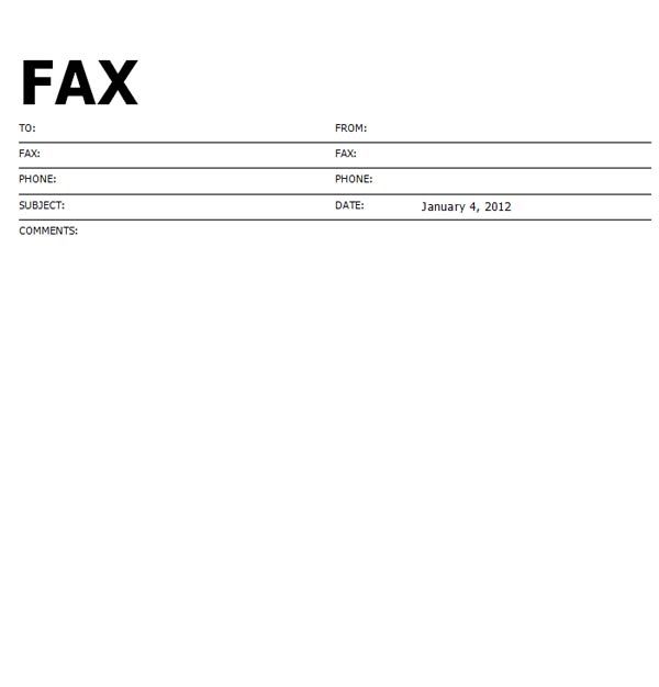 printable fax sheet